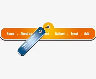矢量英文黄色价格签渐变扁平对称免抠
