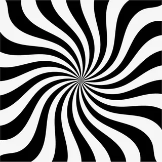 矢量黑白视觉错乱旋转花纹二免抠