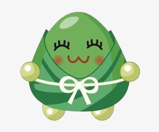 卡通可爱绿色粽子小人免抠