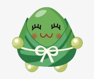 卡通可爱绿色粽子小人免抠