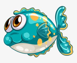 卡通海洋生物鱼文艺风海报设计免抠