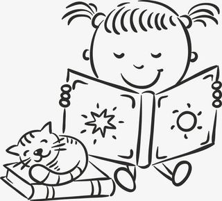 看书的小女孩免抠