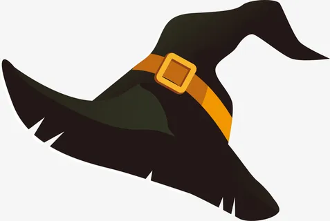 黑色简约巫师帽免抠