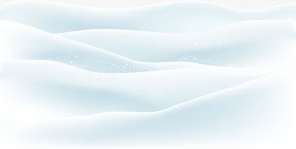 蓝色冬日清新雪地免抠