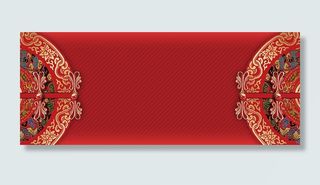 中式婚礼传统对称红色banner高清