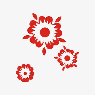 剪纸小花中国风免抠