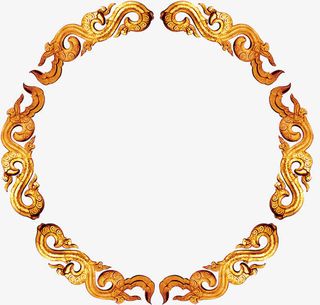 复古圆形边框素材免抠