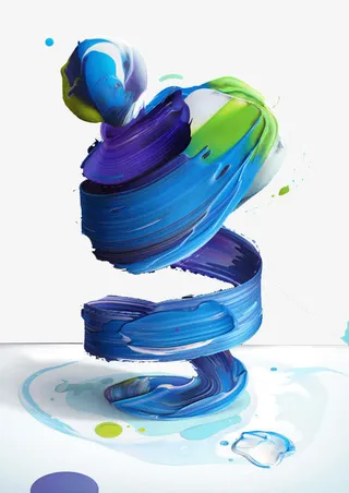 油漆笔势系列创意设计免抠