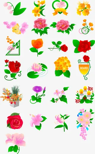 各种花卉平面图免抠