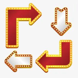 霓虹灯箭头装饰矢量素材免抠