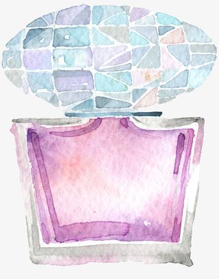 香水瓶子水彩手绘免抠