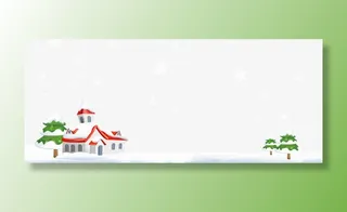 冬天的树和房子免抠