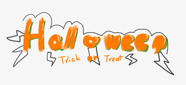 Halloween字体设计免抠