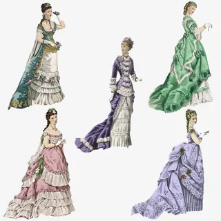 手绘欧式贵族服饰免抠