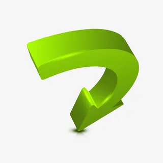 绿色弯曲的箭头免抠