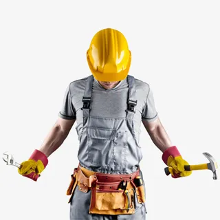 装修工人，人物，锤子，锥子免抠