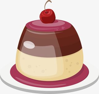 咖啡色卡通果冻布丁免抠