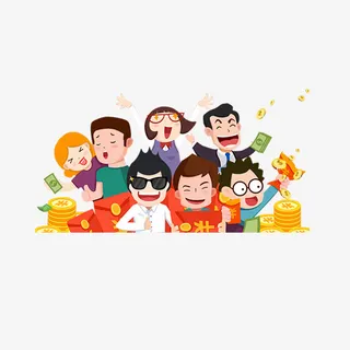 彩色欢呼雀跃的红包元素免抠