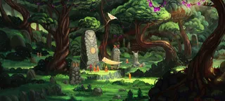 梦幻卡通游戏森林背景banner高清