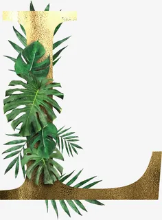 创意植物字母L免抠