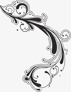 手绘欧式花纹结婚卡片免抠