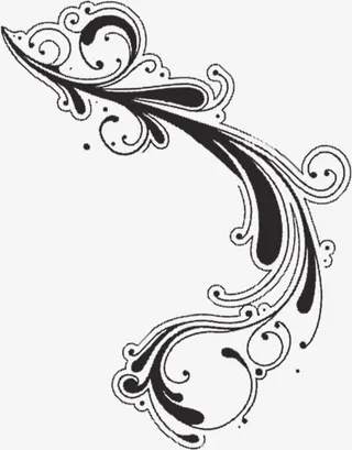 手绘欧式花纹结婚卡片免抠