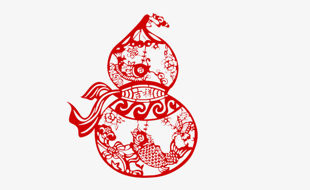 中国风葫芦剪纸免抠