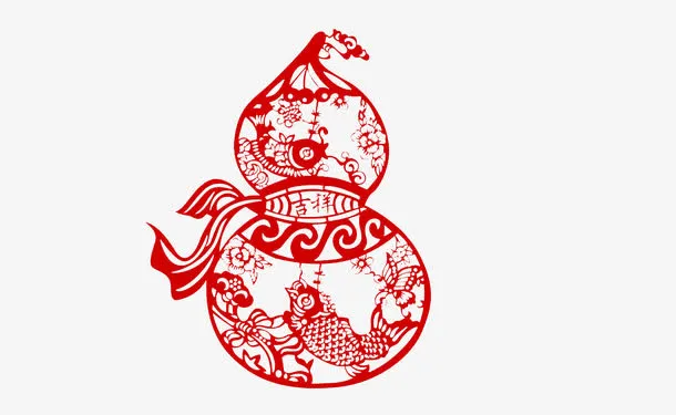 中国风葫芦剪纸免抠