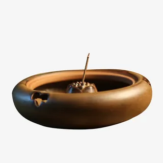 古铜仿古插香座素材免抠