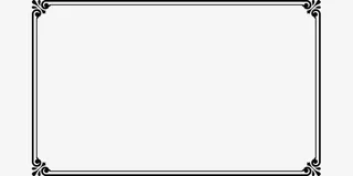黑色四角花边方框免抠
