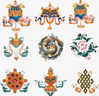 藏文化装饰图案矢量素材免抠 藏文化装饰图案矢量素材免抠