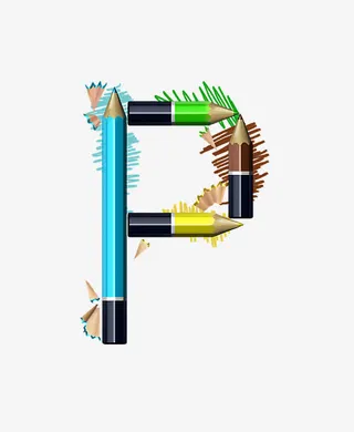 铅笔字母p免抠