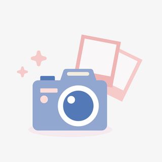 蓝色卡通相机矢量图免抠