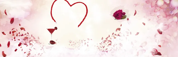 粉色花瓣梦幻banner背景高清
