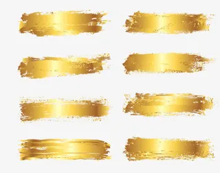 金色笔墨元素免抠