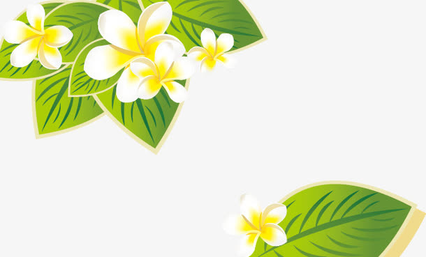春天清新小花树叶免抠