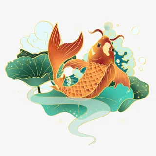 国朝鲤鱼素材免抠