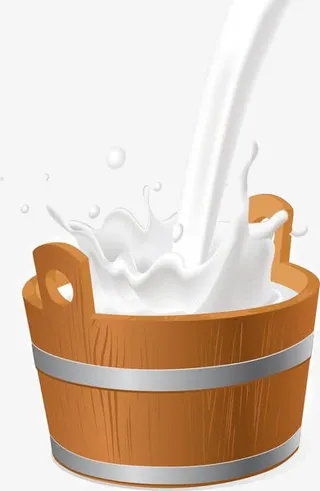 倒入木桶的牛奶免抠