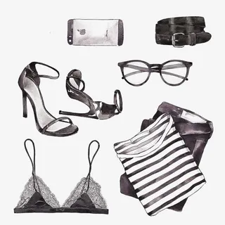 创意女生搭配免抠