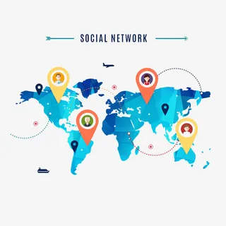 安全网络分布图免抠