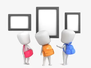 3d小人学生免抠