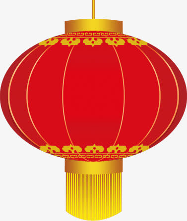 手绘红黄色灯笼图片免抠