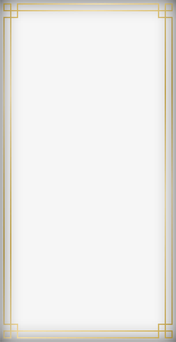 金色中国风线条框架免抠