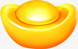 质感卡通金色金元宝免抠