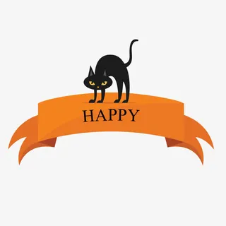 简约可爱万圣节标签免抠