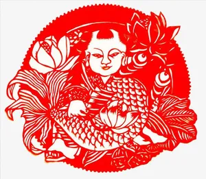 免抠中国风福娃红鱼免抠