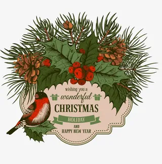 圣诞新年贺卡免抠