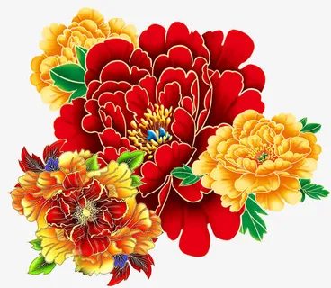 金边牡丹花免抠 金边牡丹花免抠