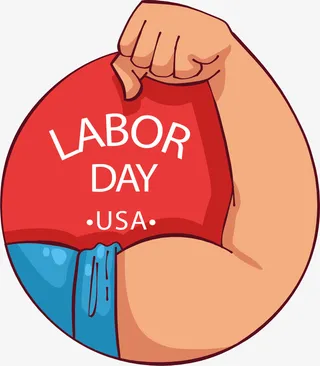 劳动节快乐强壮的手臂免抠