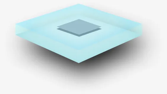 蓝色悬浮水晶图标海报背景